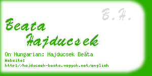 beata hajducsek business card